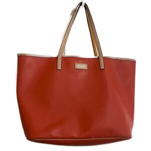 Coach Large Park Metro Leather Tote Red Orange Bag Zip Pocket Authentic‎